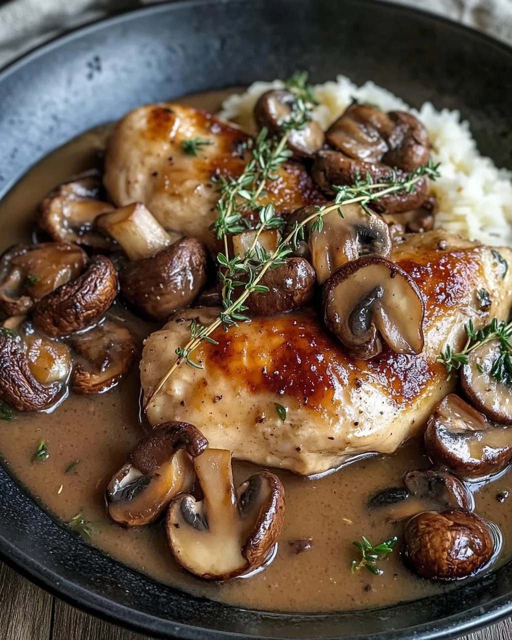 Cremiges Marsala-Hähnchen mit Balsamico Pilzen