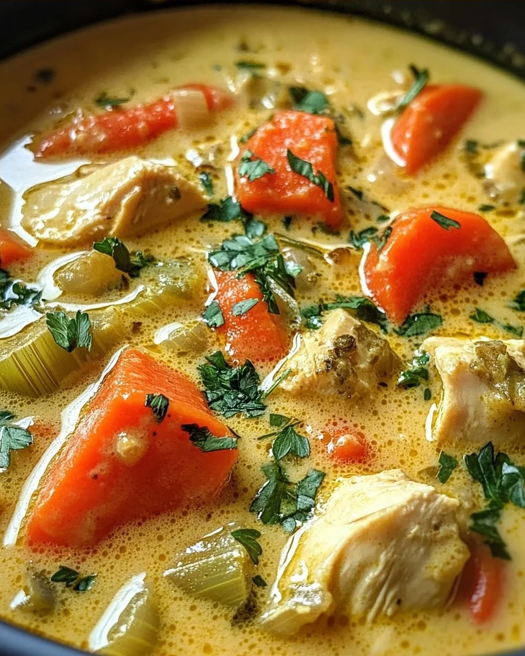Currysuppe mit Hähnchen