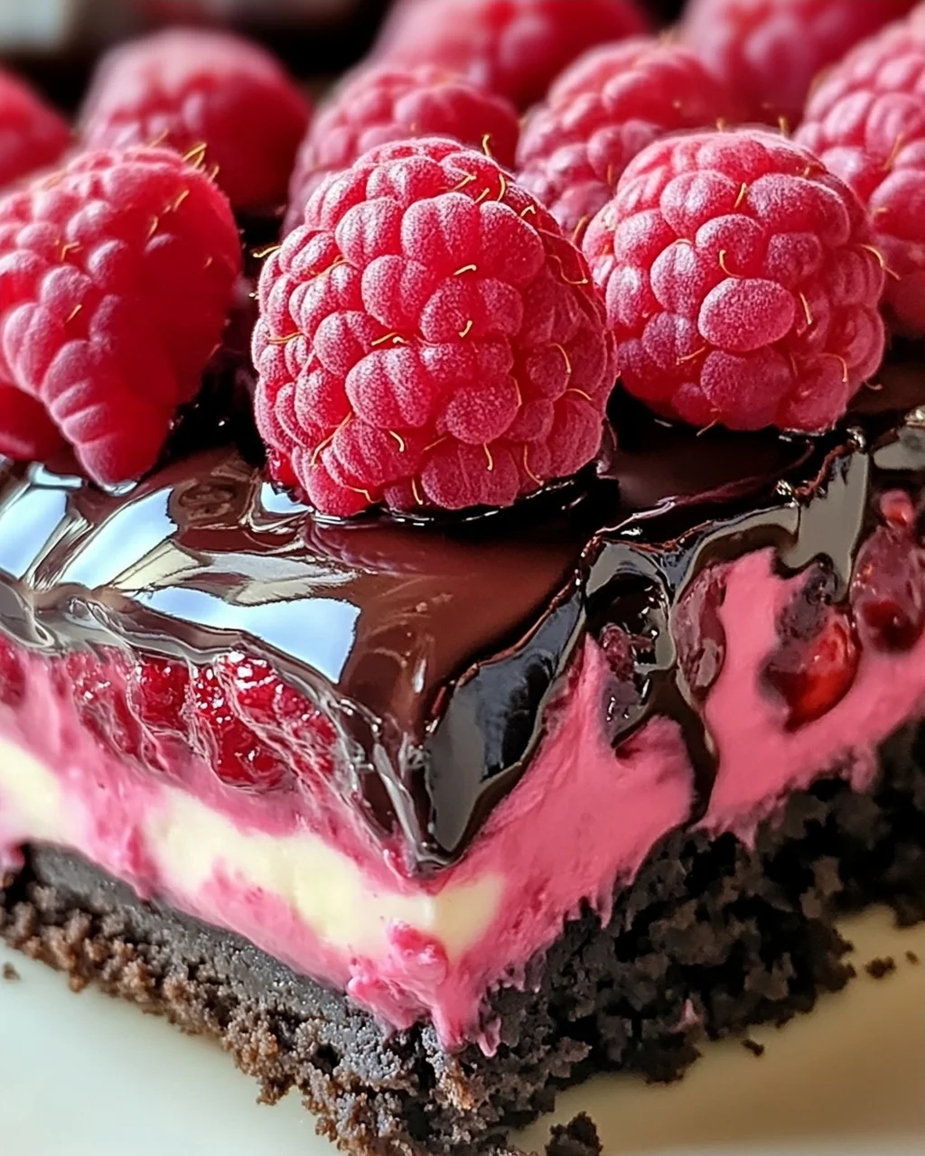 Dunkle Schokoladen-Himbeer-Käsekuchen einfach genießen