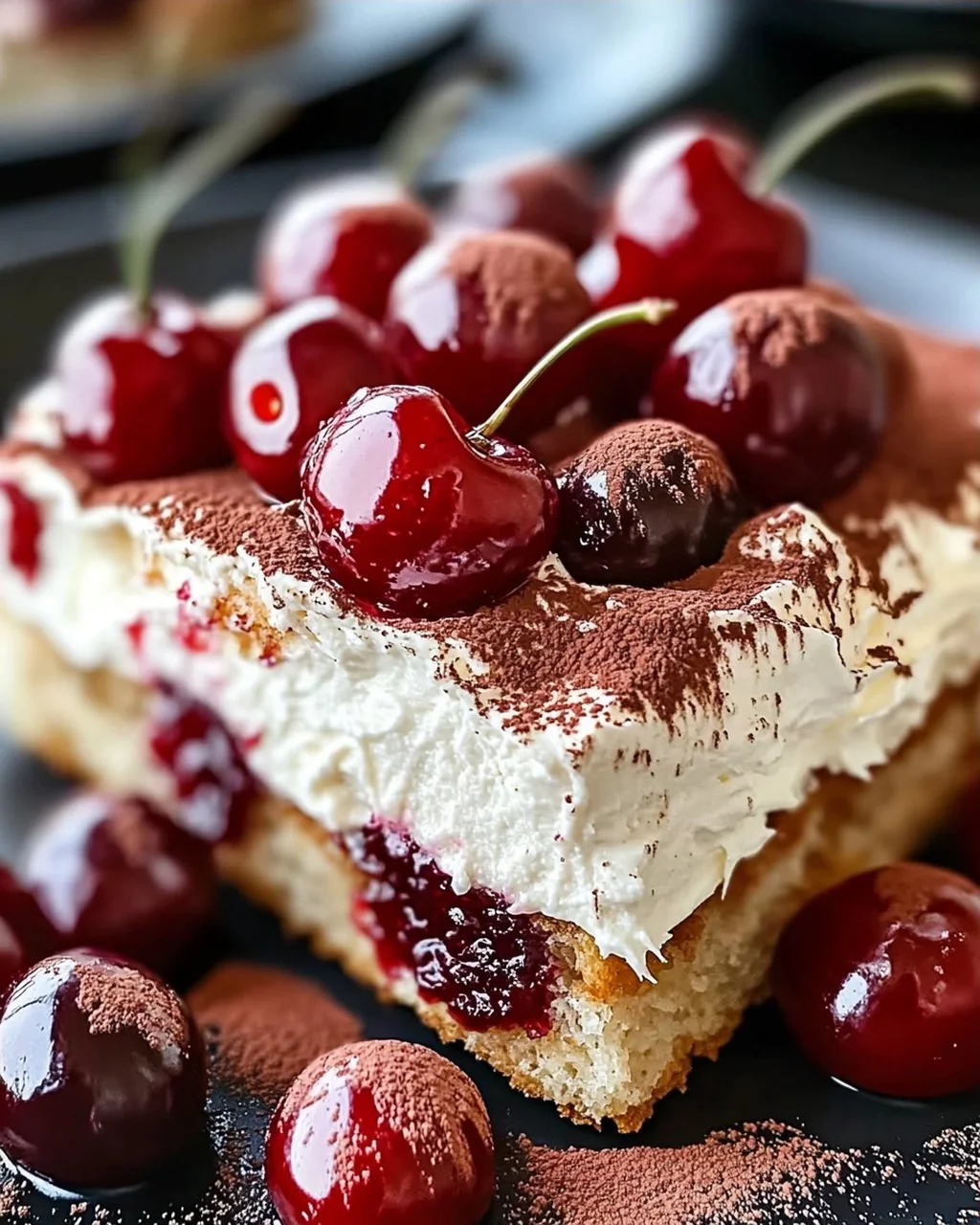 Fruchtiges Kirsch-Tiramisu mit Amaretto-Geschmack (alkoholfrei)