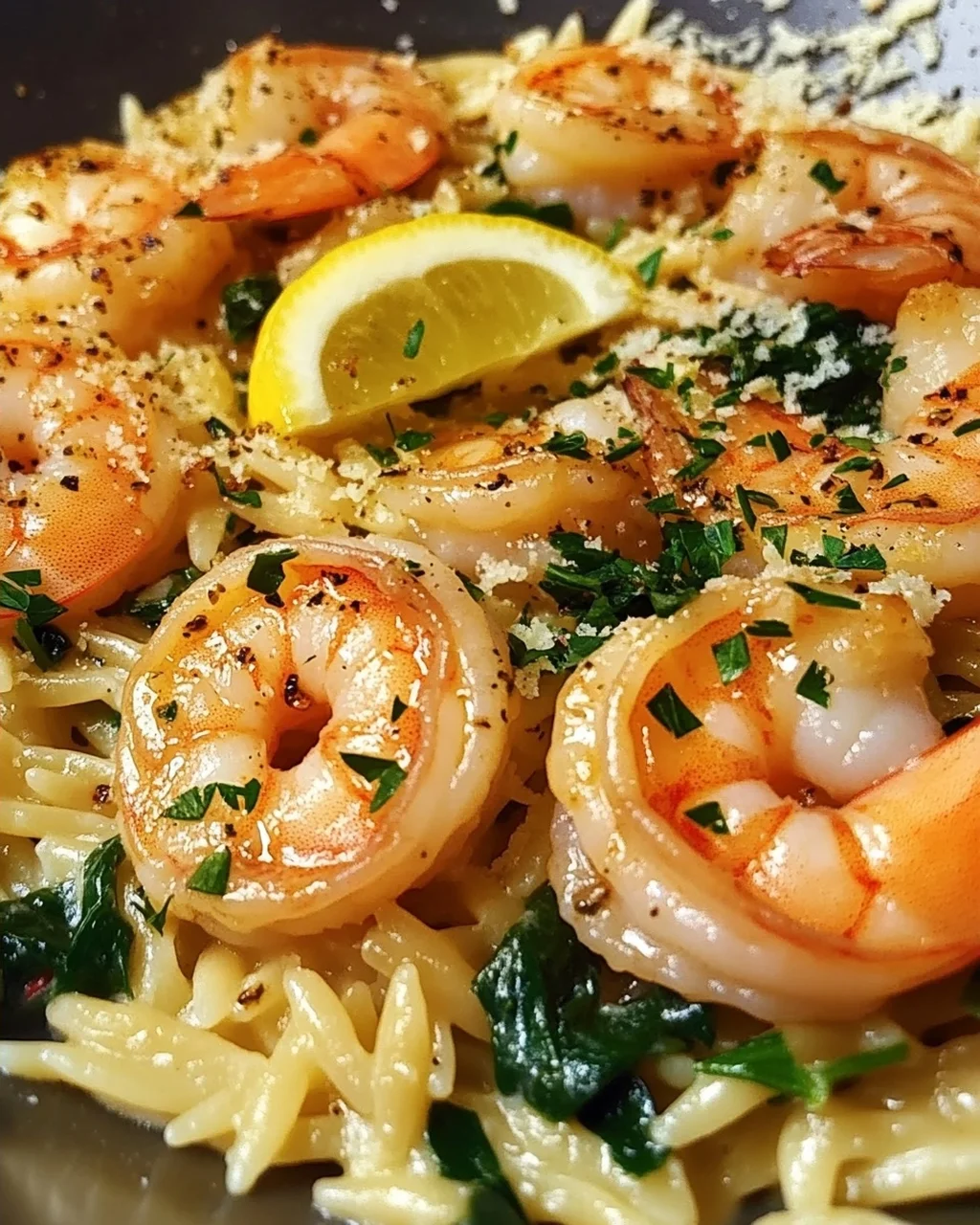 Garnelen-Orzo in Zitronen-Knoblauch-Sauce