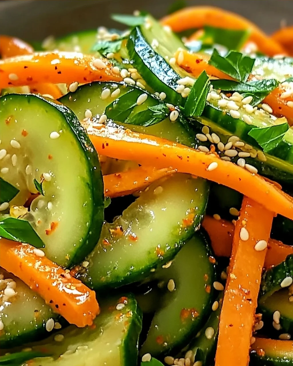 Gurkensalat mit Karotten für den Sommergenuss
