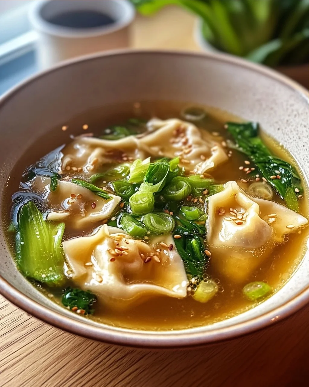 Hähnchen Ingwer Wonton Suppe: Herzhaft & Lecker mit Pak Choi!