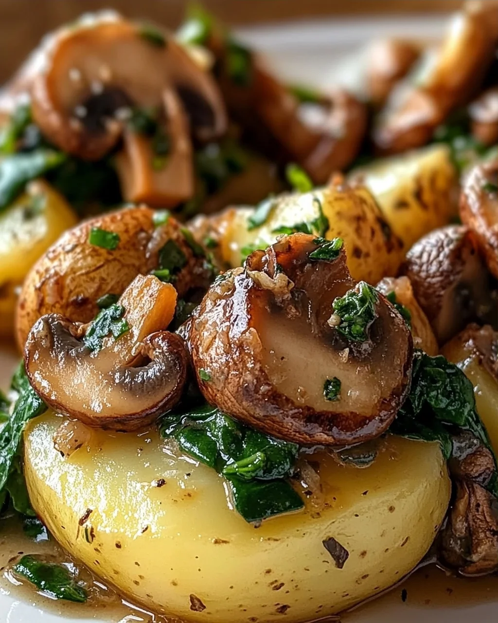 Kartoffeln, Pilze & Spinat: Schnelles Rezept – einfach lecker!