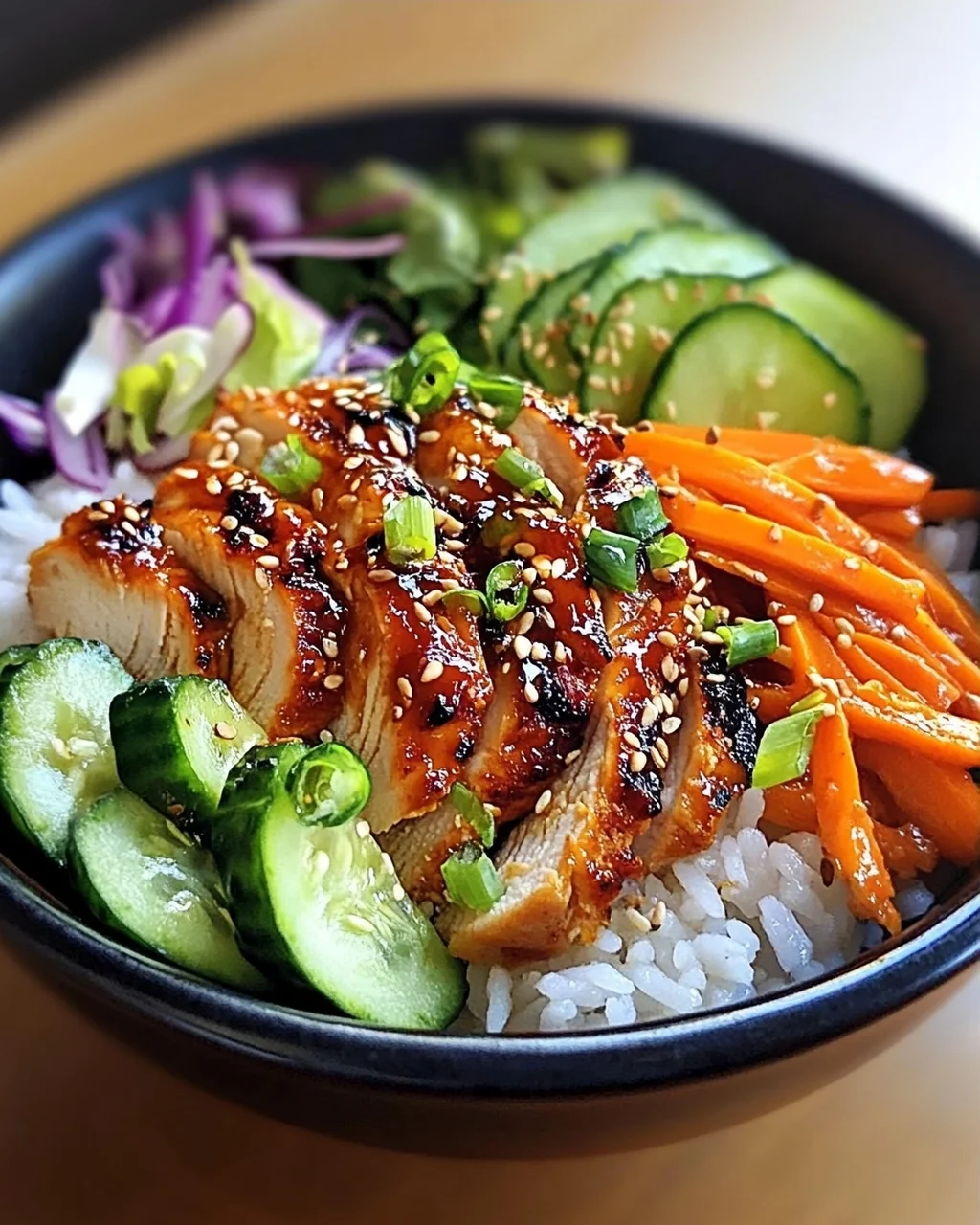 Koreanischer Reis Hähnchen Bowl
