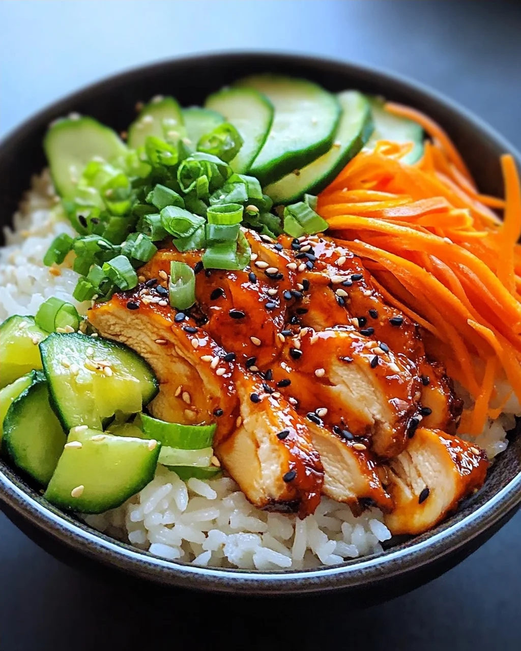Koreanischer Reis Hähnchen Bowl