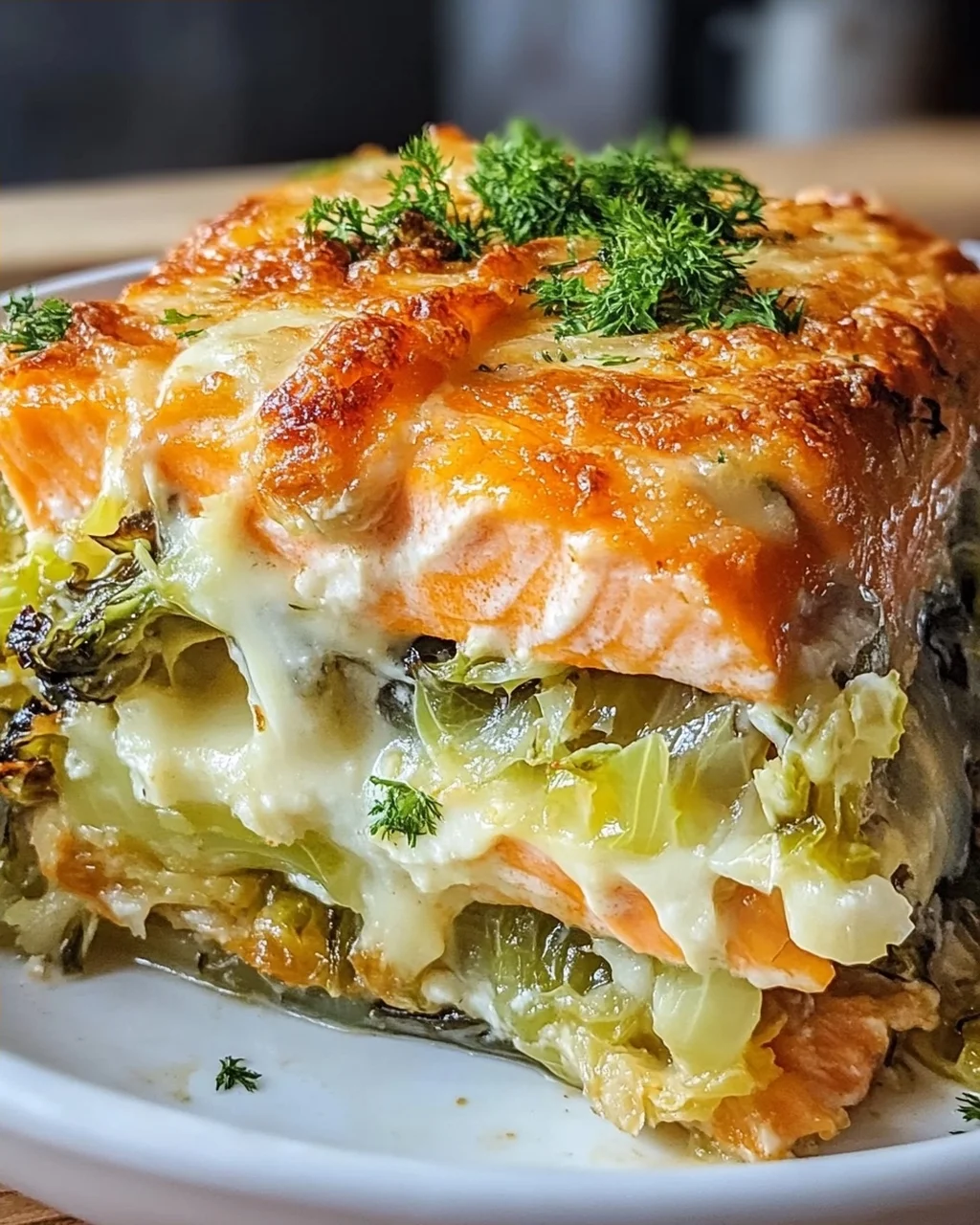 Lachs-Spitzkohl-Auflauf