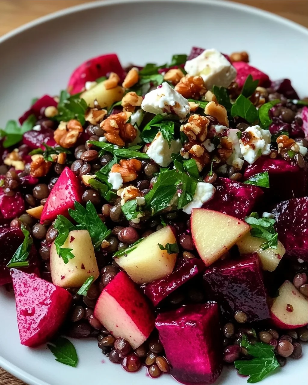 Leckerer Rote Bete Linsen Salat – gesund und einfach!