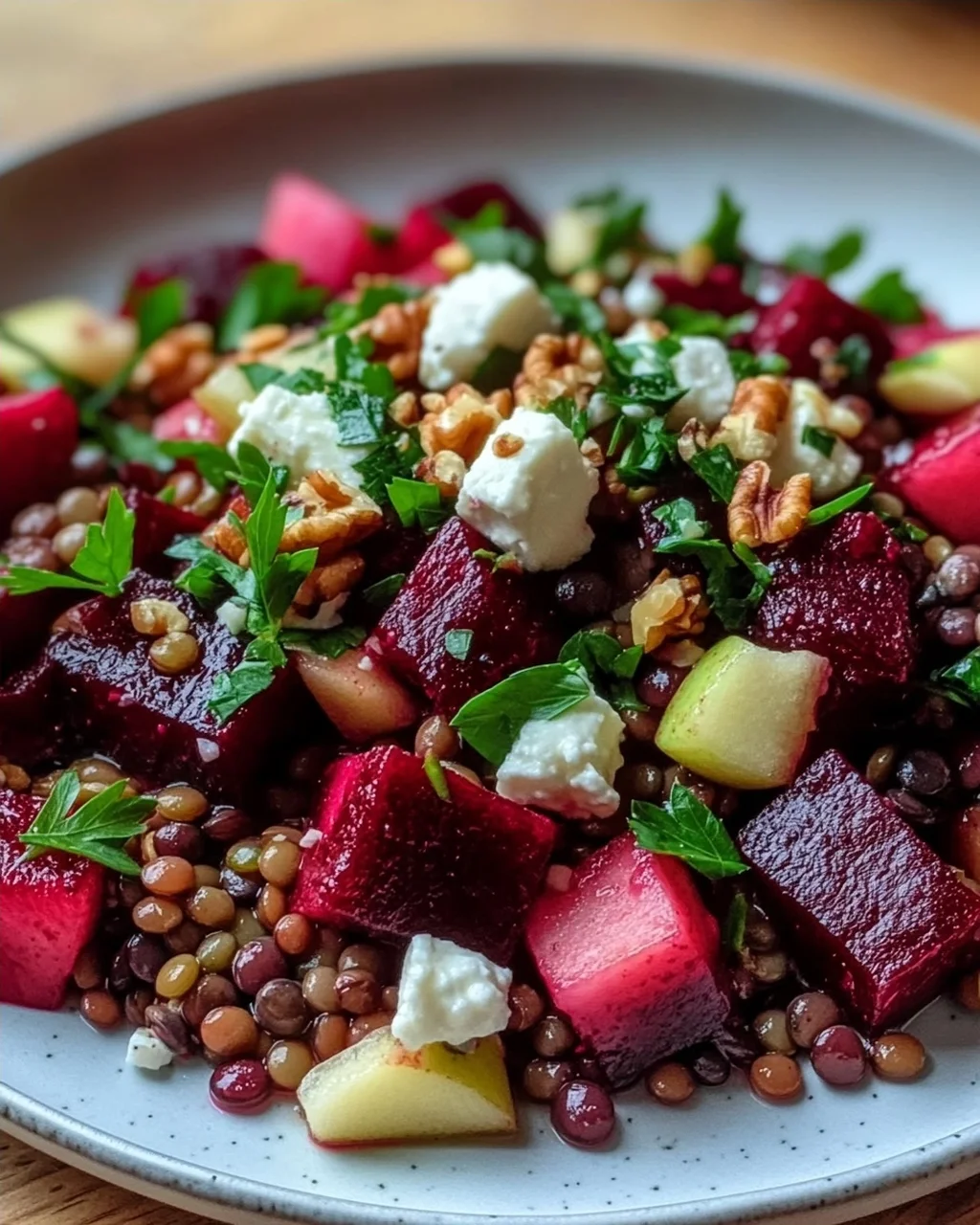 Leckerer Rote Bete Linsen Salat – gesund und einfach!