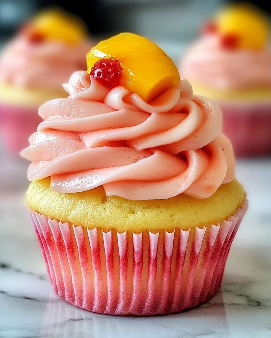 Mango Erdbeer Sonnenuntergang Cupcakes für jeden Anlass