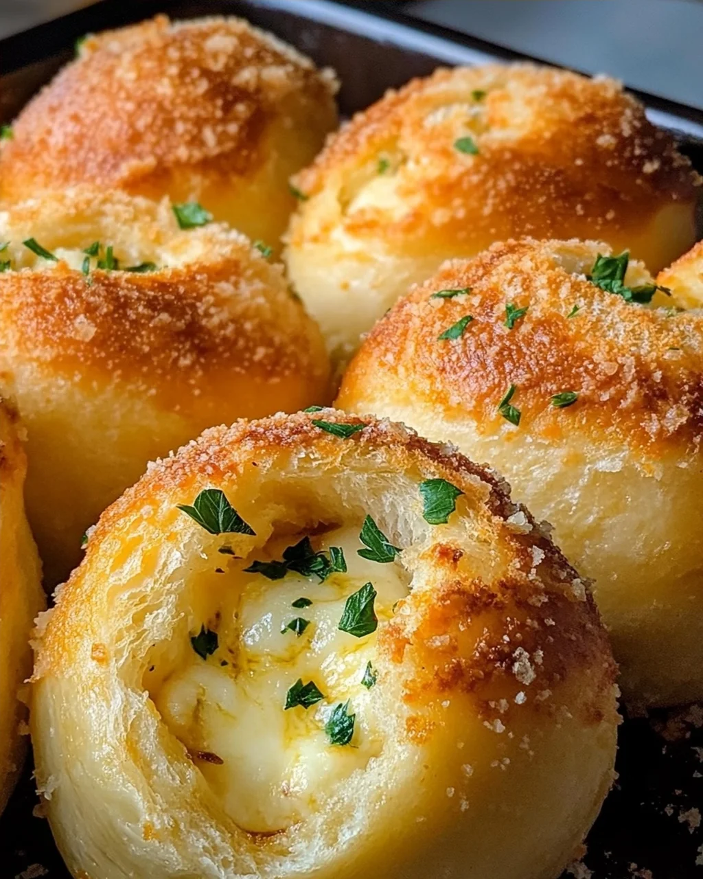 Megalecker Knoblauch Brötchen gefüllt mit Mozzarella Käse