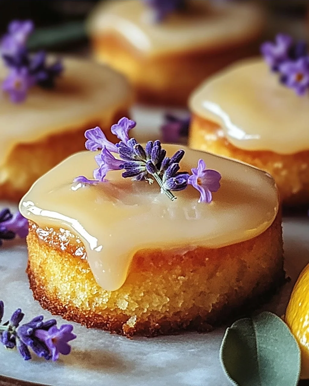 Mini Zitronenkuchen mit Lavendelglasur für besondere Anlässe