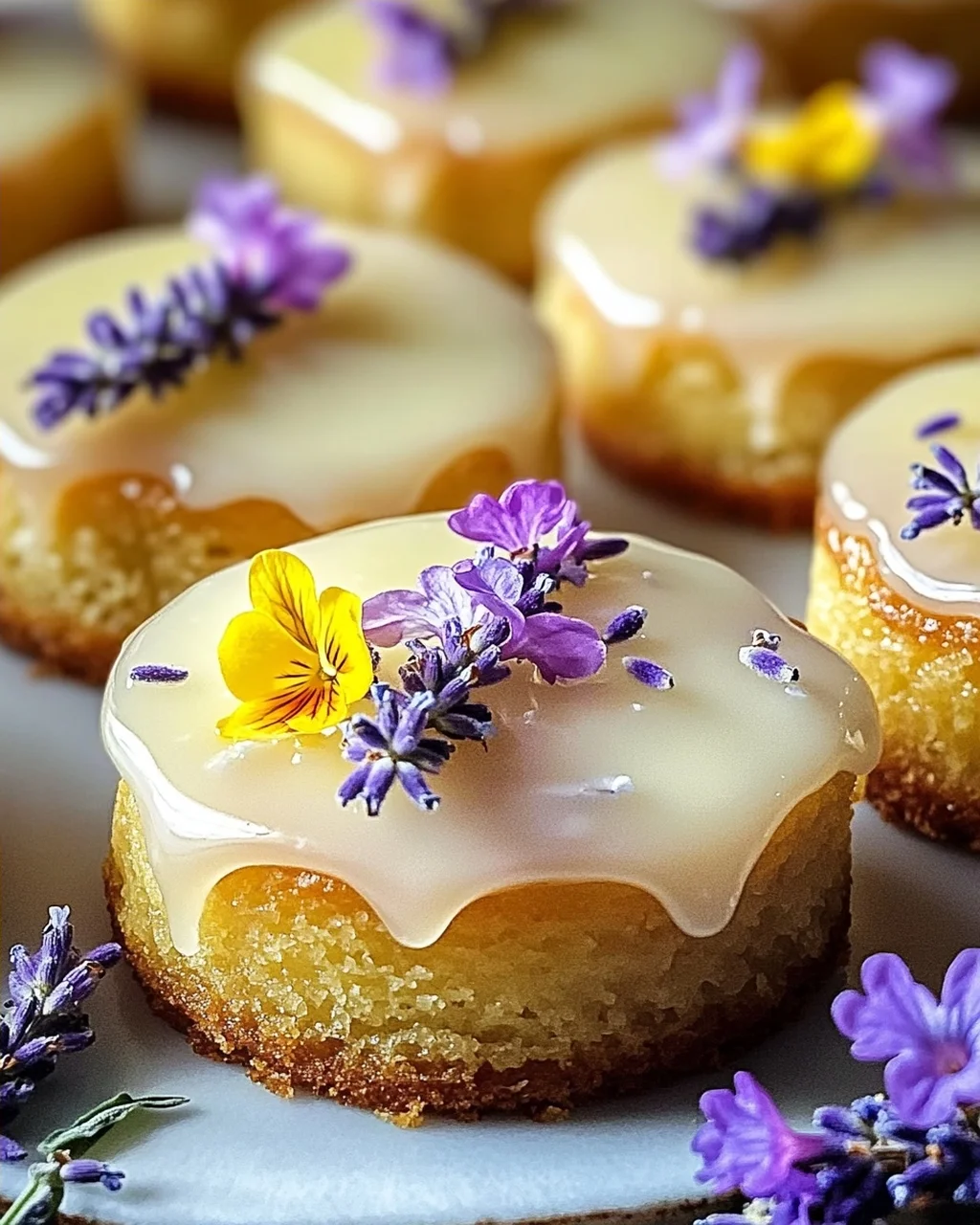 Mini Zitronenkuchen mit Lavendelglasur für besondere Anlässe