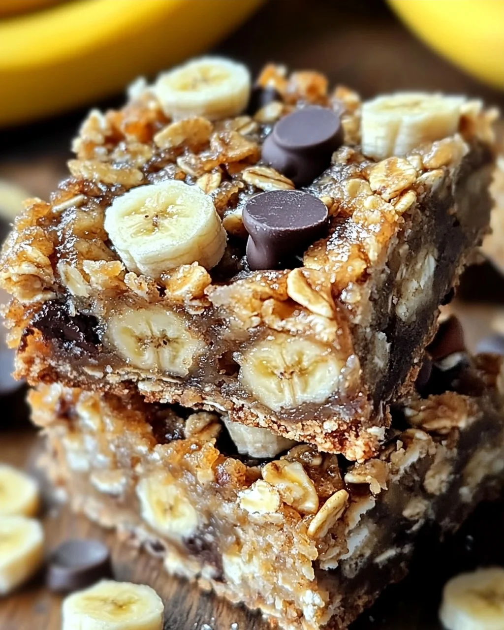 Nussige Bananen Hafer Riegel