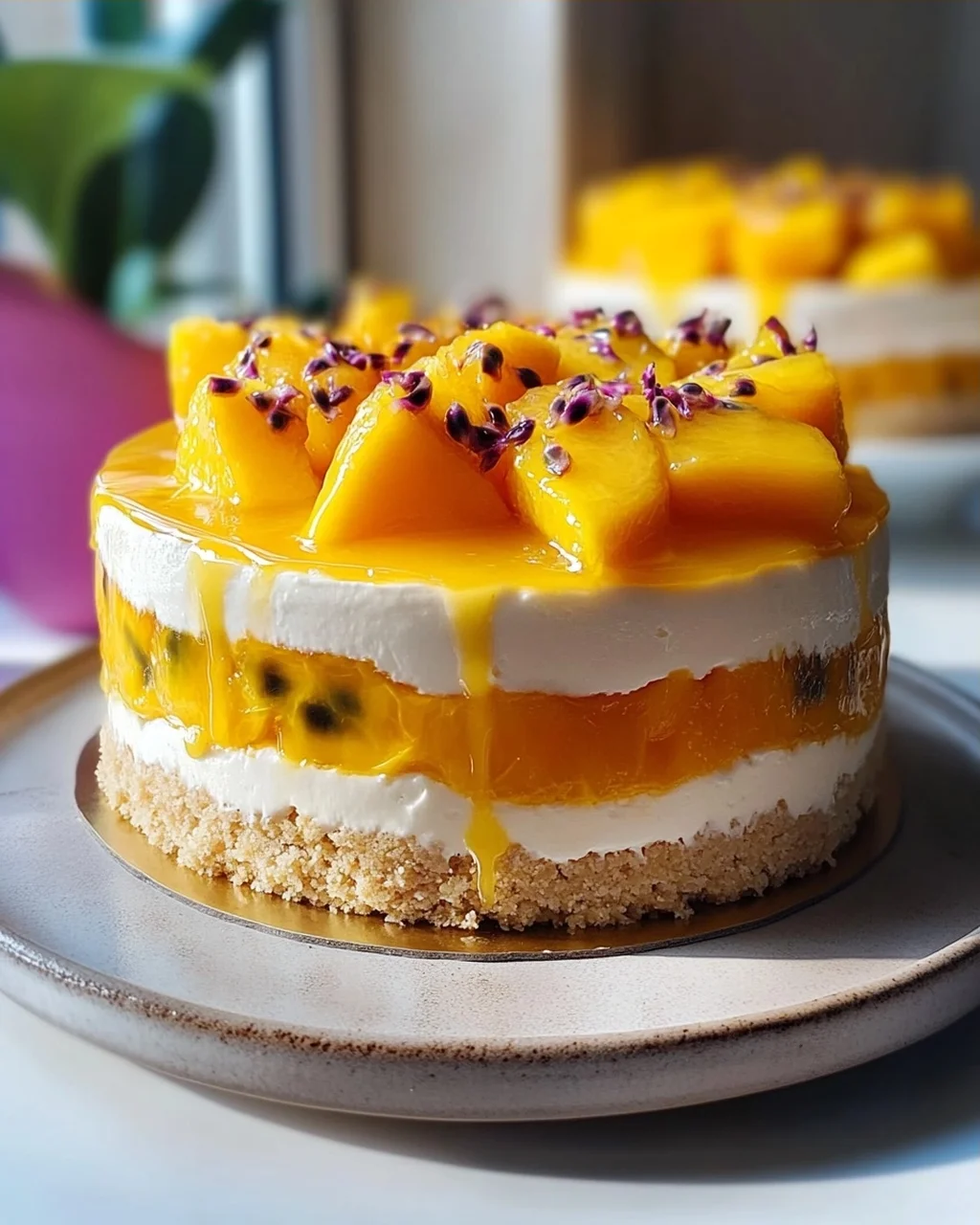 Pfirsich Maracuja Torte ohne Backen