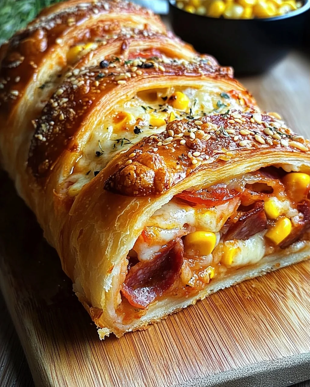 Pizza-Strudel aus fertigem Pizzateig
