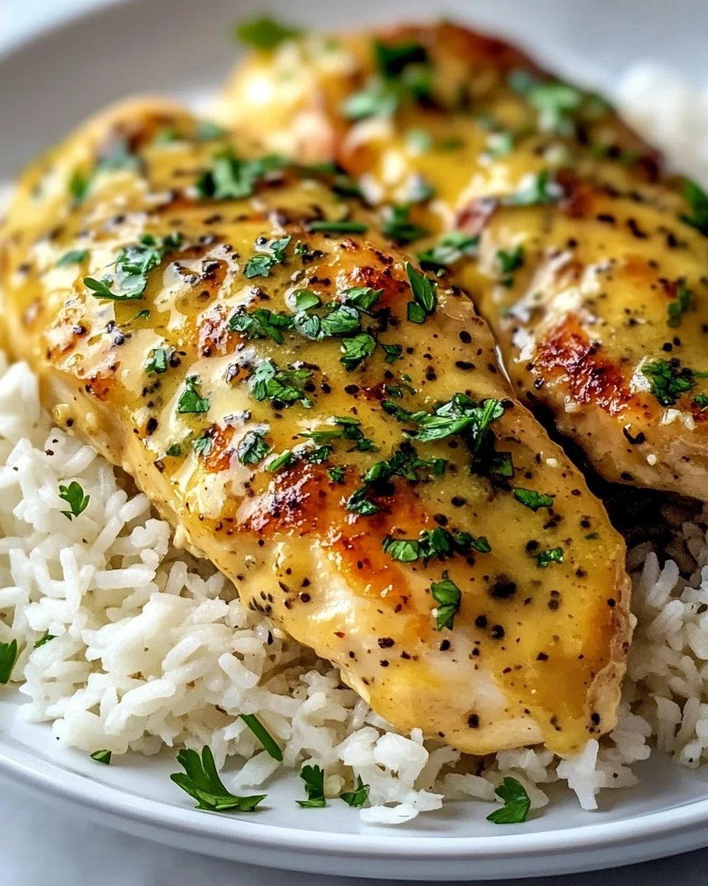 Saftiges Honig-Senf-Hähnchen mit Reis – Schnell & Lecker!