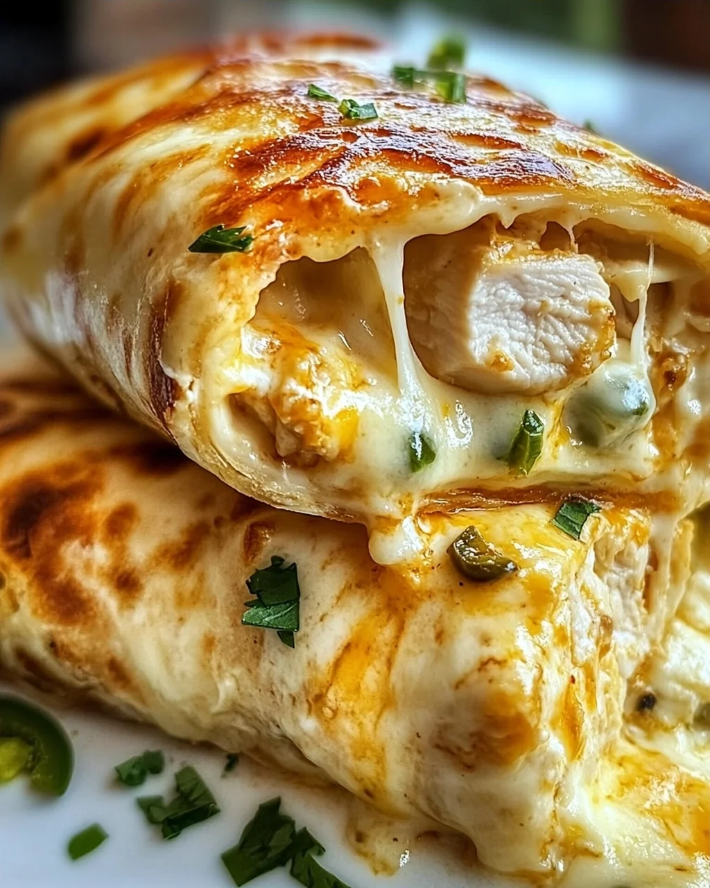 Schnelle Käse Knoblauch Hähnchen Wraps