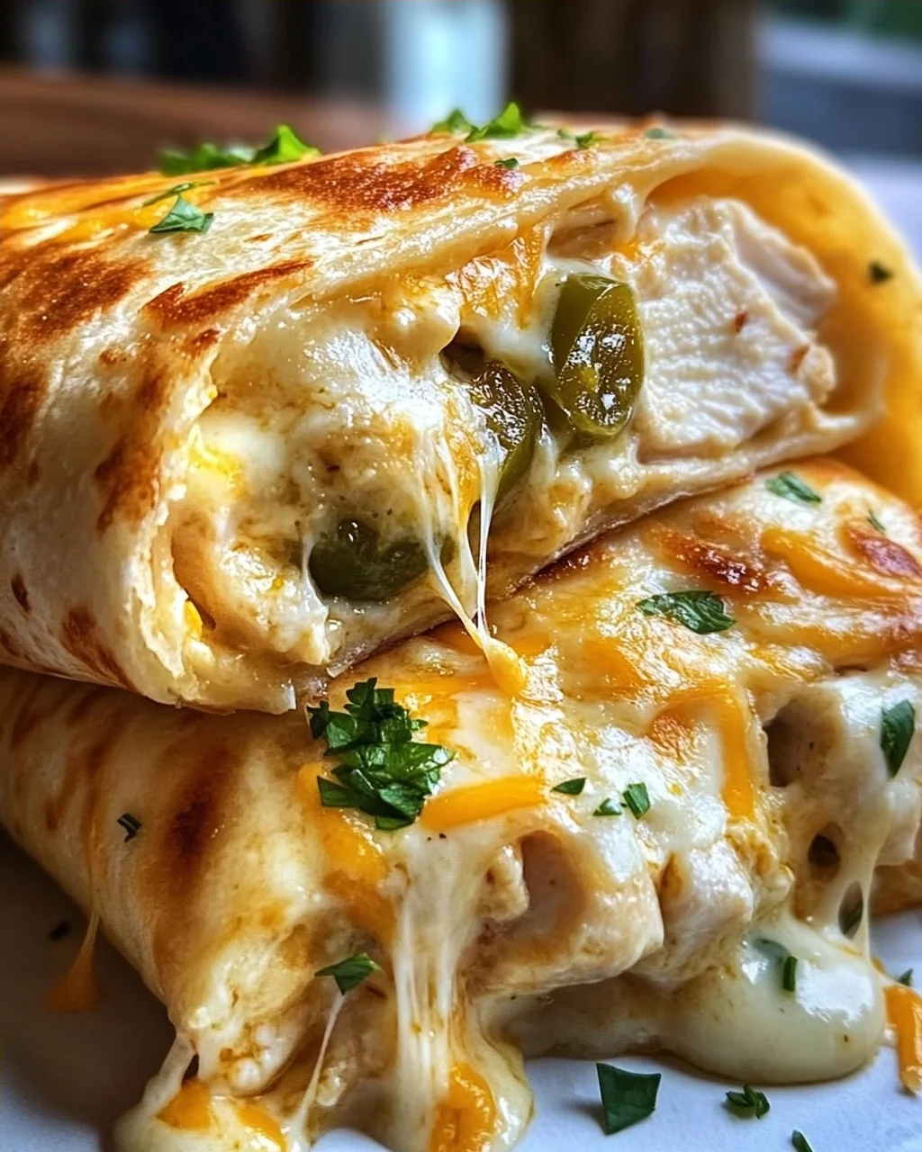Schnelle Käse Knoblauch Hähnchen Wraps