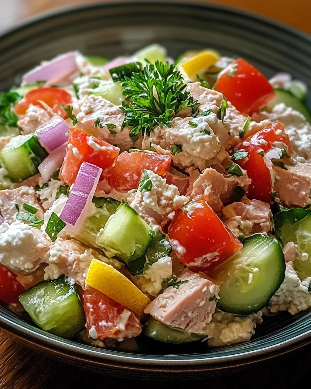 Thunfisch-Hüttenkäse-Salat
