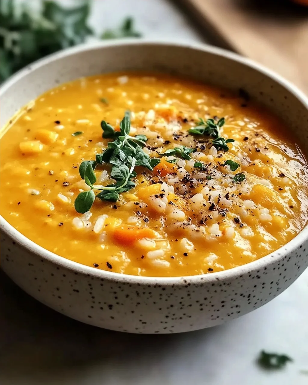 Vegane Kürbisreis Suppe: Cremig, Einfach & Lecker!