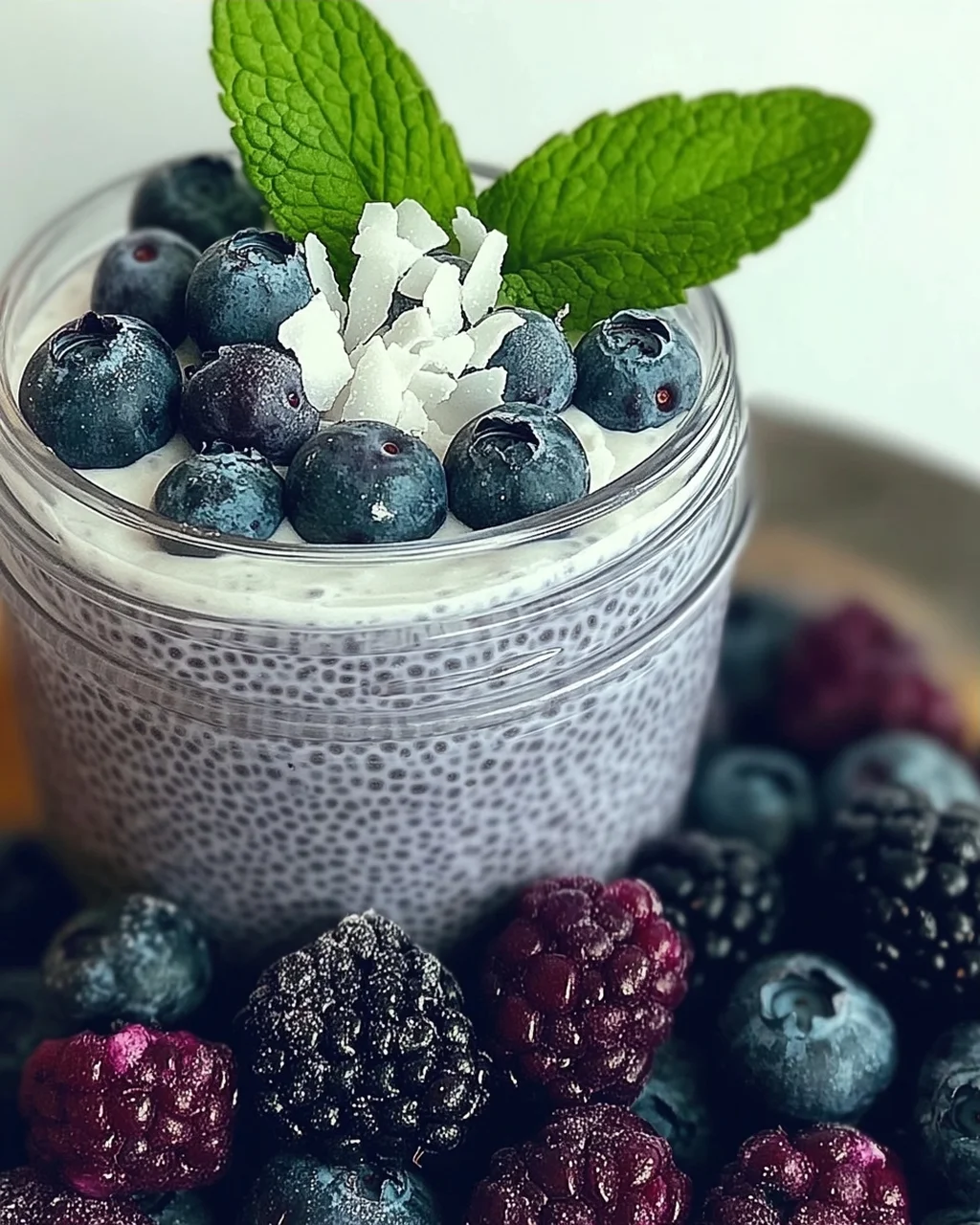 Veganer Blaubeer-Chia-Pudding