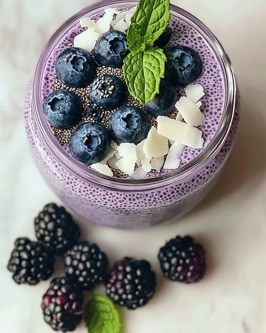 Veganer Blaubeer-Chia-Pudding
