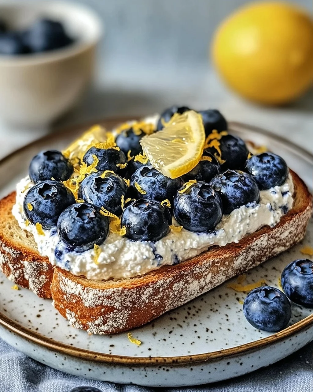Zitronen-Blaubeer-Ricotta-Toast für jeden Tag