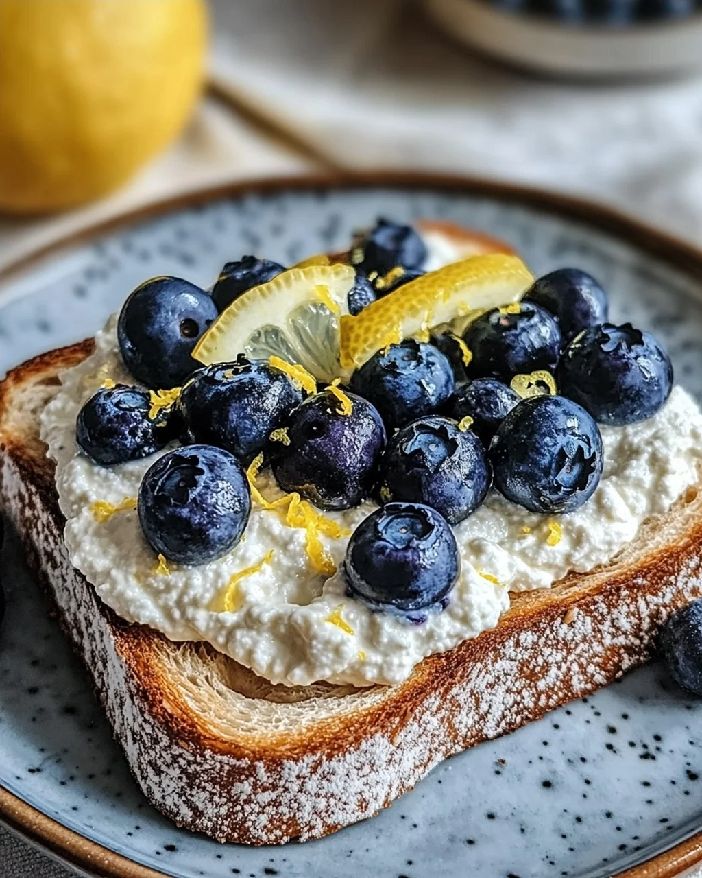 Zitronen-Blaubeer-Ricotta-Toast für jeden Tag