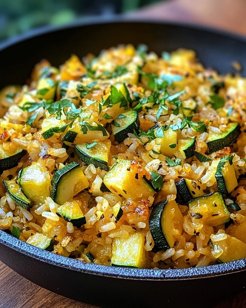 Zucchini-Reis-Pfanne
