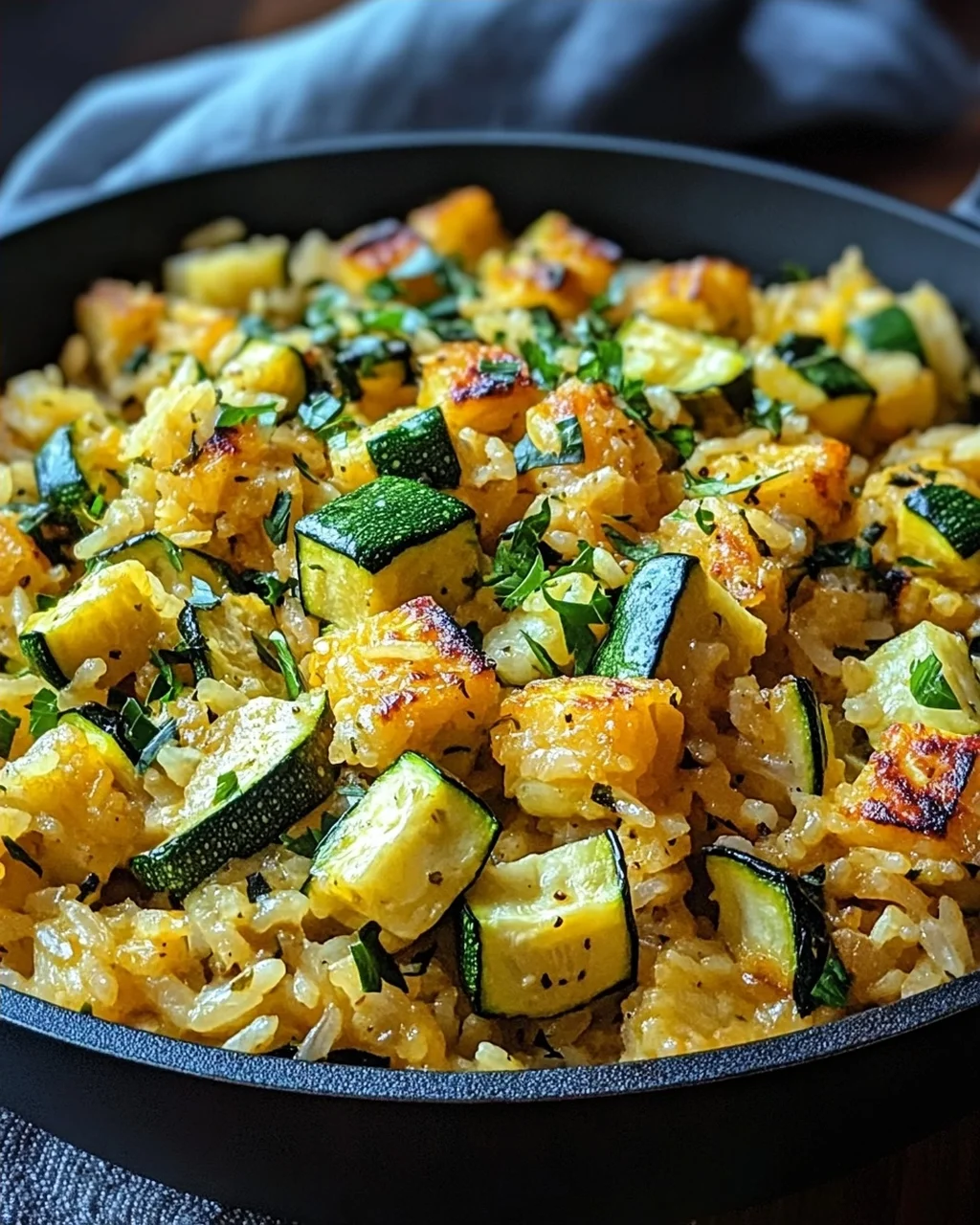 Zucchini-Reis-Pfanne